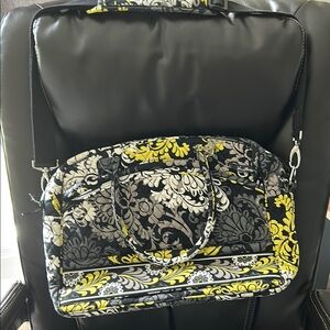 Vera Bradley Black and Yellow Floral Laptop Bag
